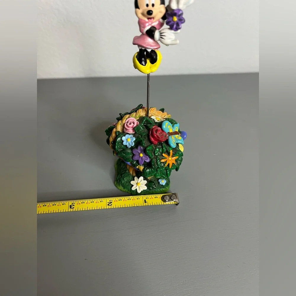 Disney VTG Park Minnie Mouse Colorful Spring Floral Scene Picture Photo Holder